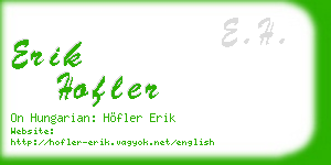 erik hofler business card